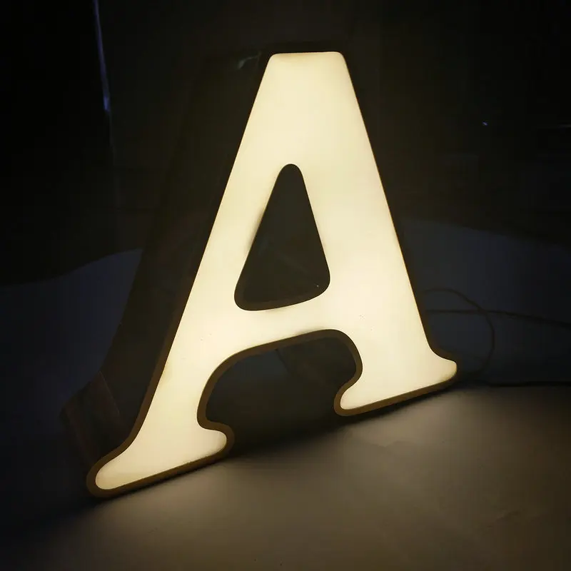 Уличная реклама акриловый знак с рамкой из нержавеющей стали 3D буквы по