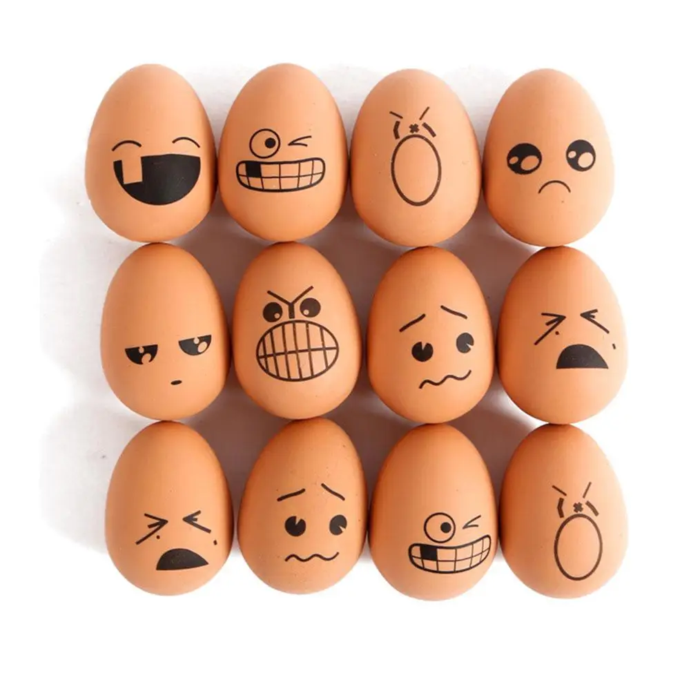 SaiDeng Chew Toy Egg Shape Bouncing Ball Interactive Toy Egg Expression