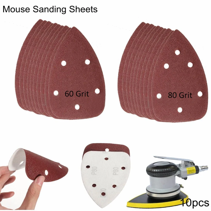 DWZ 10Pcs Mouse Sanding Sheets Sandpaper For Black & Decker Palm Sander