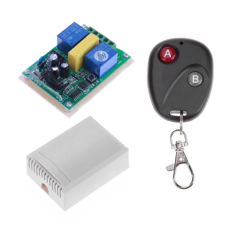 

AC220V 2CH Wireless Remote Control Switch Accessories for Garage Door/Motor/Projector/Curtain Control System