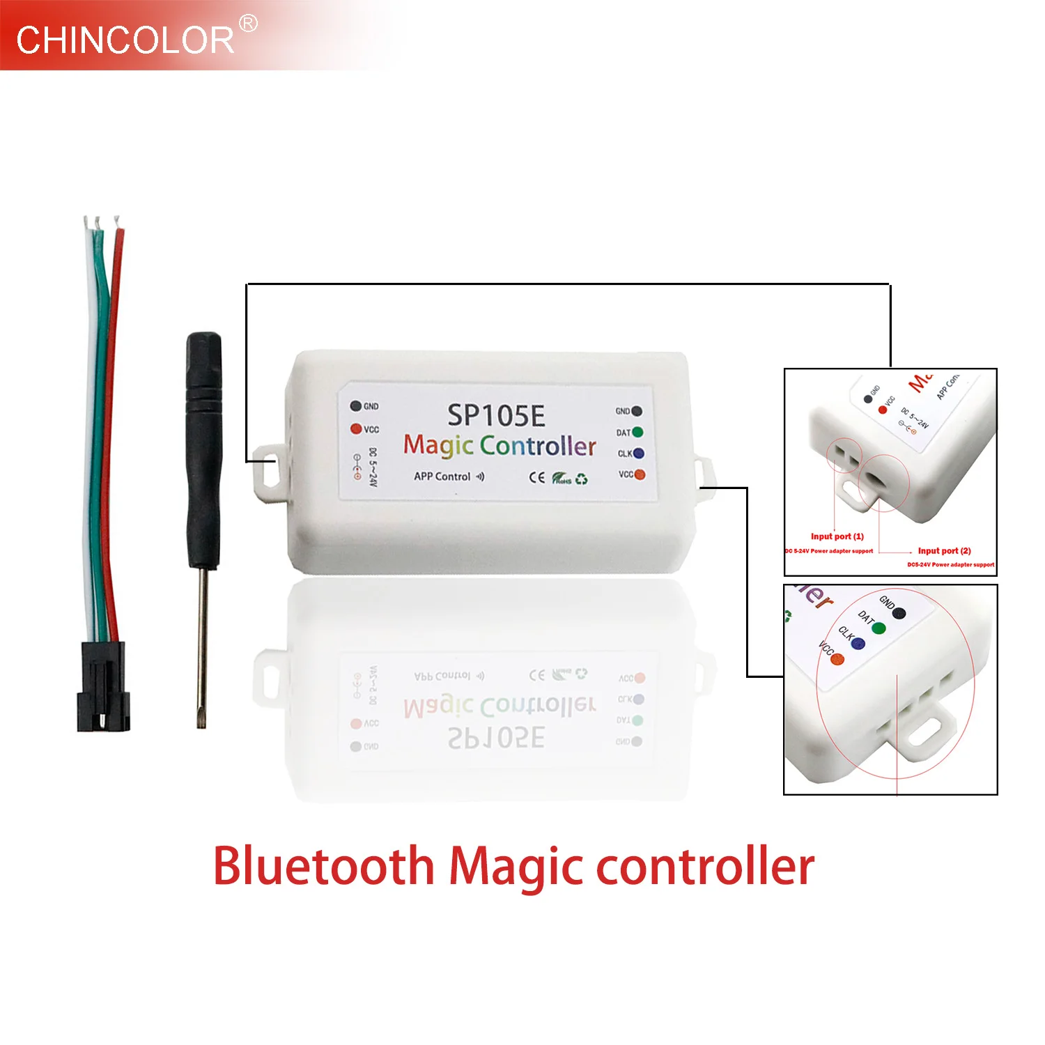 

Bluetooth Controller Led RGB RGBW Controller WS2811 WS2812 SK6812 APA102 WS2801 Led Strip Dimmer DC5V-24V SP105E SPI New JQ