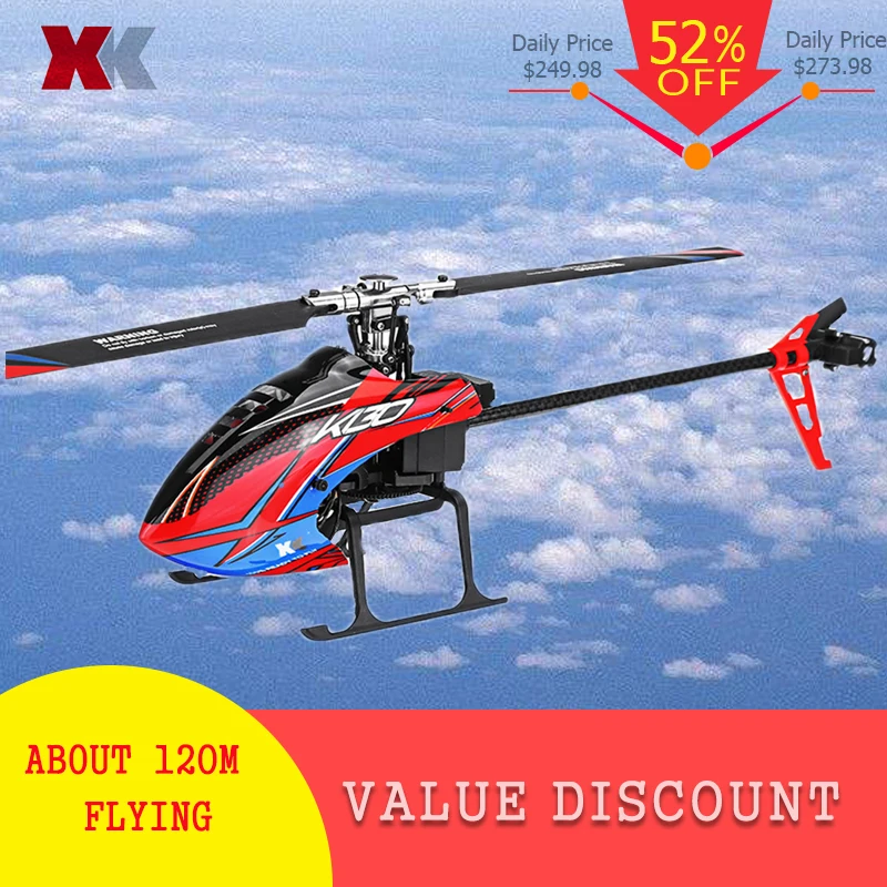 

New Arrivals XK K130 2.4g 6ch Brushless 3d6g System Flybarless Rc Helicopter Bnf For Futaba S-fhss