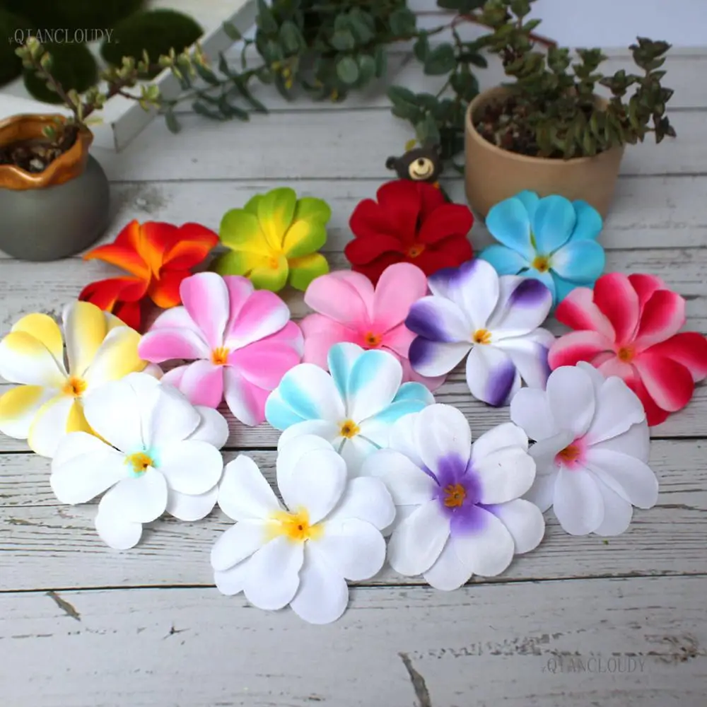 100 Artificial Flower Foam Yellow Plumeria Heads Home Party Decoration 