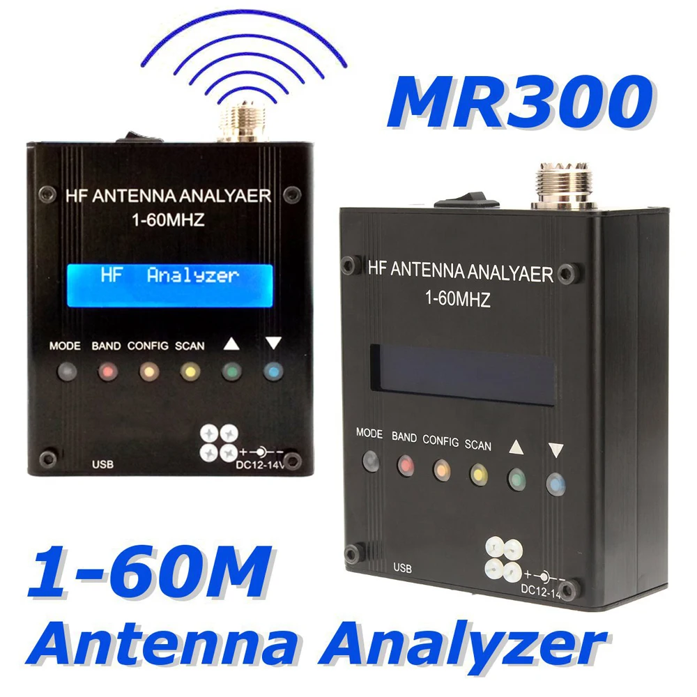 

MR300 Digital Shortwave Antenna Analyzer 1-60MHz RF SWR Impedance Capacitance Inductance Tester for Ham