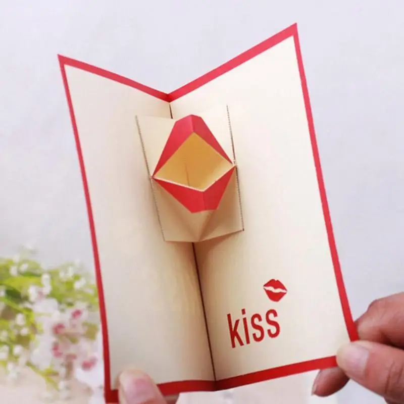  3D Pop Up Cards Handmade Romantic Greeting Card Birthday Blessing Postcard Aniversary Valentine's D - 32970063609