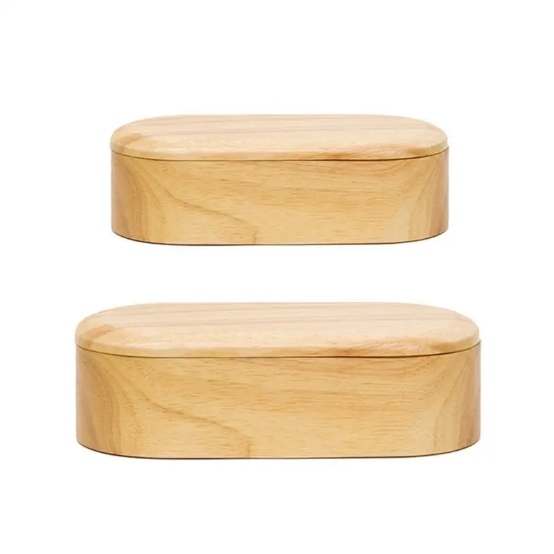 

Japanese Style Solid Wood Sushi Lunch Box Student Portable Plaid Packing Box Food Organizer Large Capacity Easy To Clean