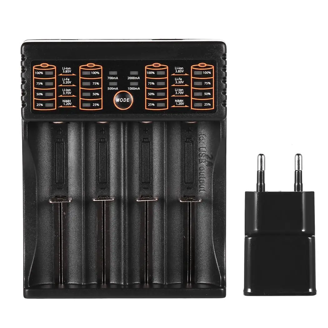 

18650/26650/16340/14500 Durable Multi-function Charger Kit with plug, without plug 170g <15.0mA <100mA