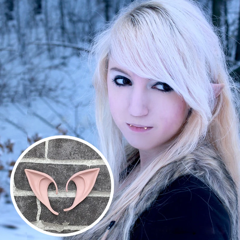 

False Elf Ear Halloween Accessories Fairy Pixie Playing Costume Cosplay Stage Props Soft Pointed Prosthetic Tips