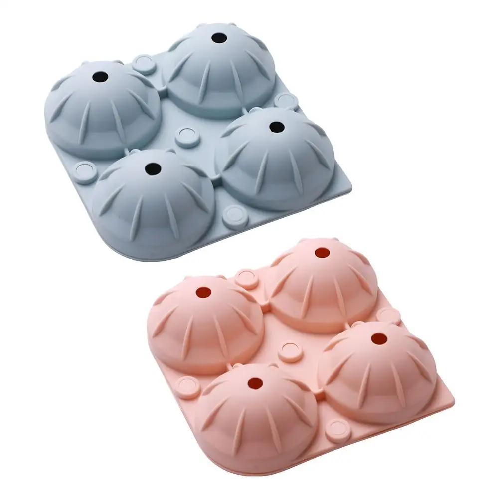 

Food-grade 4-Grid Silicone Ice Hockey Mould Ice Cube Round Ball Shaped Home Kitchen Summer Cooling Ice Cream Hockey Molds