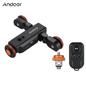 

Andoer L4PRO Motorized Camera Video Dolly with Scale Indication Electric Track Slider Wireless Remote Control Mini Slider Skater