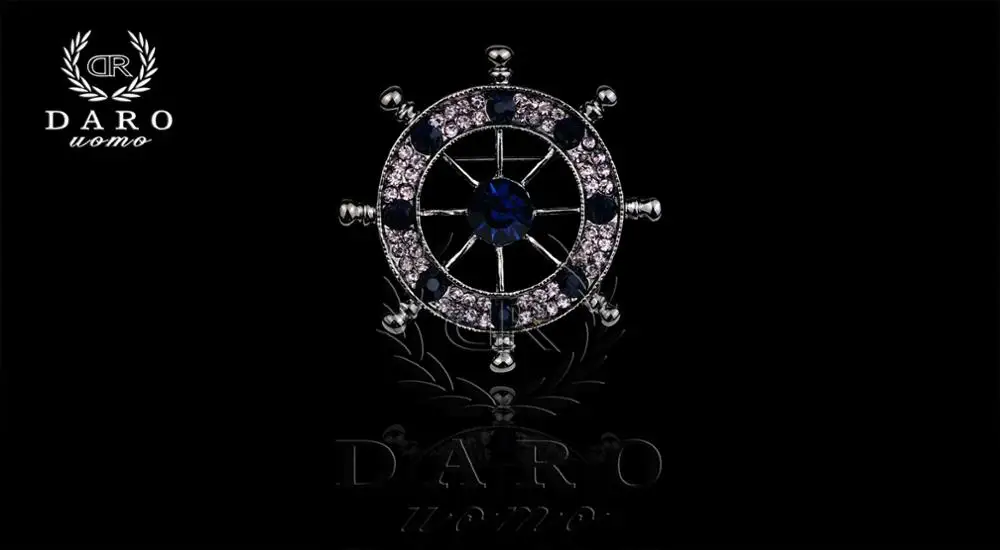 

New Arrival Crystal Rudder Anchor Brooch Navy Retro Rhinestone Wedding Brooches for Women Men Suits Coat Scarf Pin Jewelry