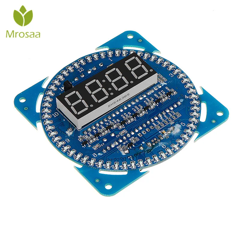 

hot sale Rotating LED Display DIY Creative Electronic Alarm Clock Temperature Time Display DIY Kit Learning Board Clocks Moudle