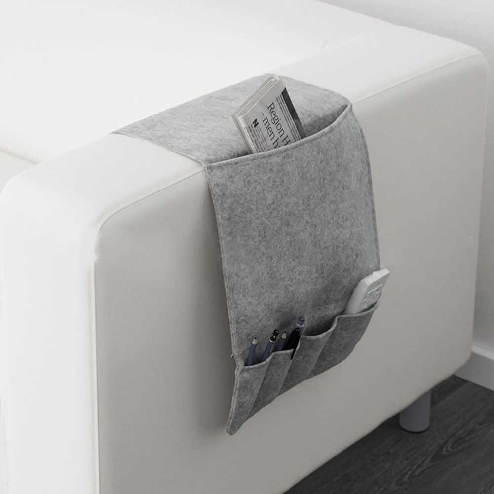 

Hanging Sofa Side Storage Bag Cell Phones Remote Control Holder Organizer Foldable Over Armchair Couch Storage Pouch~