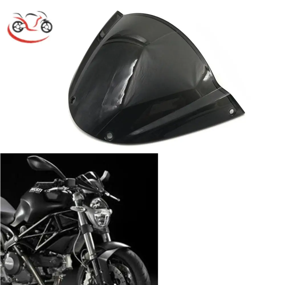 

High Quality ABS Windscreen Windshield Double Bubble for Ducati Monster 696 2009-2013 10 11 Black 696 2009 2010 2011 2012 2013