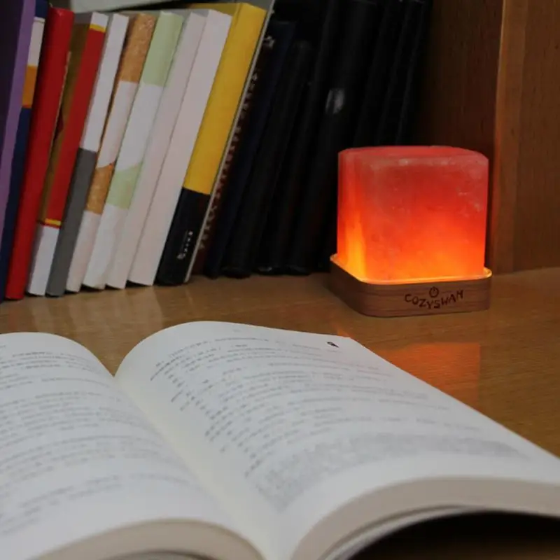 

LED Night Lights Table Led Bedroom Rock Lamp Night Himalayan Salt Bedside Lights For Office 110V 15W Atmosphere Yellow Salt Lamp