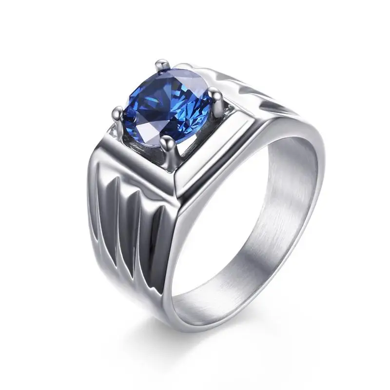 Exclusive Wedding Rings for Women Blue CZ Zirconia Stone Ring Jewelry | Украшения и аксессуары