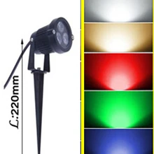 Водонепроницаемый 6 Вт Светодиодный прожектор точечный свет с стержнем для ландшафтного сада теплый белый зеленый красный синий RGB AC85-265V
