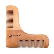 Wooden Beard Combs Two-Sided Mustaches Styling Anti Static Trim Template Comb Beauty Tool