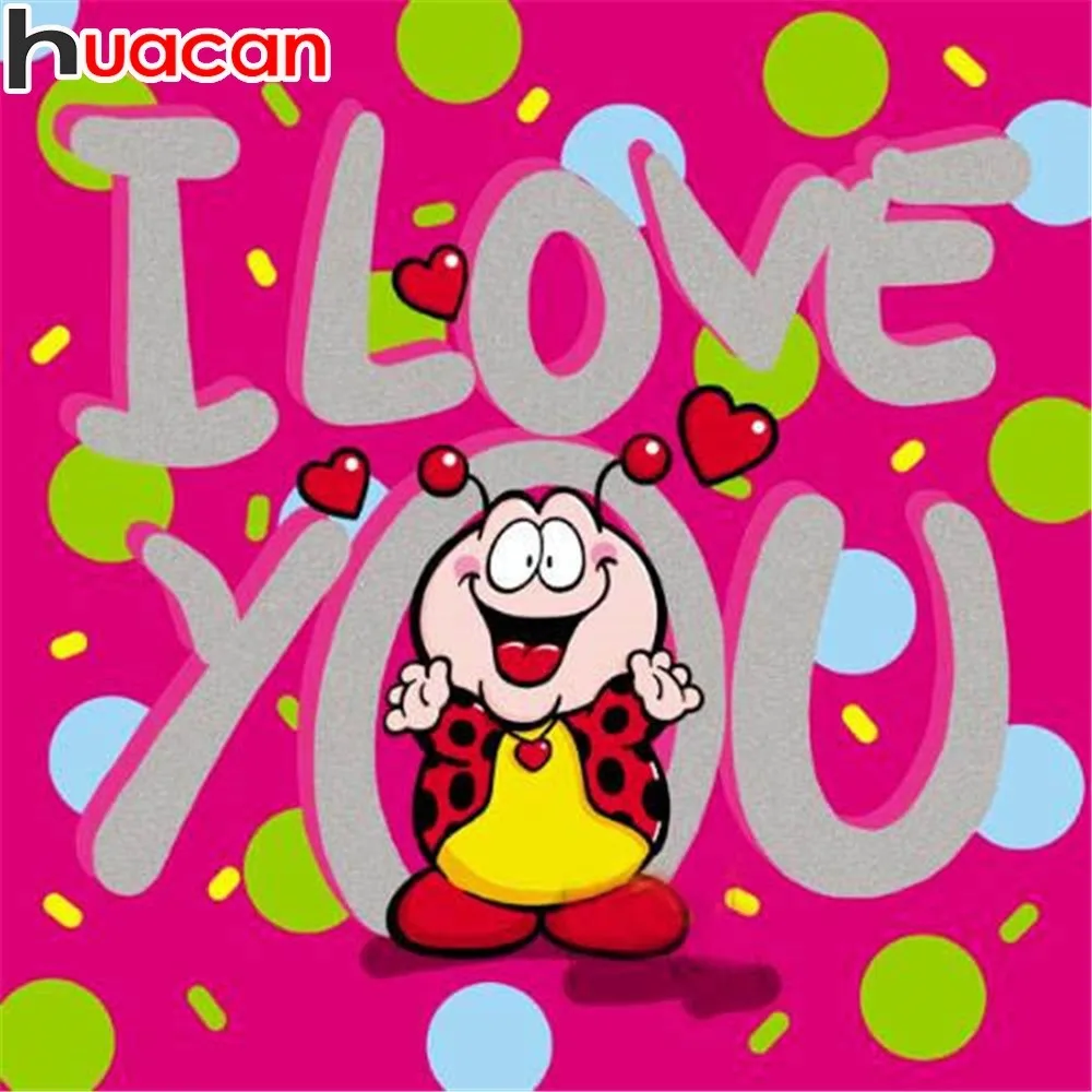 

HUACAN Picture Of Rhinestone Diamond Embroidery Full Square Cartoon Mosaic Love Heart 5d DIY Diamond Painting Home Decor