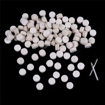 

100PCS Wool Felt Polishing Buffing Drill Grinding Wheel Pad 13*7mm with 2 Shank