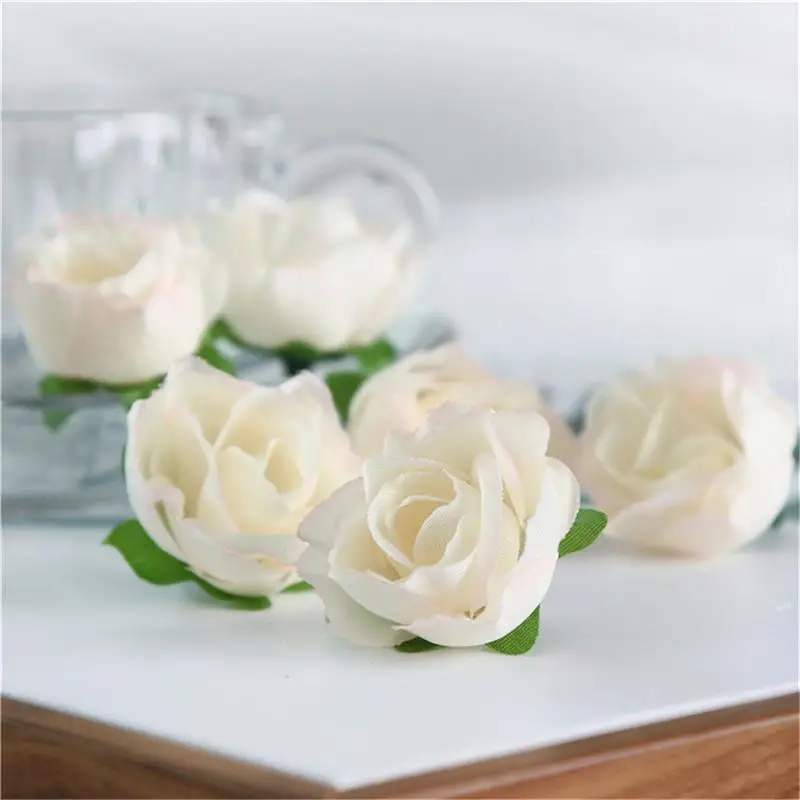 50PCS Artificial Silk Simulation Rose Flower Head Handwork DIY Bulk Craft Wedding Party Decor Wall Flower Arrangement 2019 New