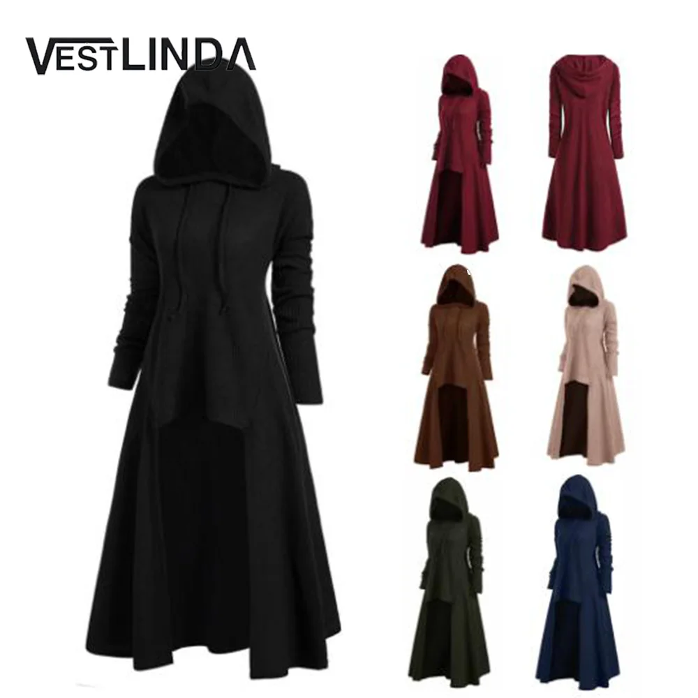 VESTLINDA Winter Sweater Womens Fashion Hooded Plus Size Vintage Cloak High Low Sweater Blouse Tops Harajuku pullover pull femme VESTLINDA Winter Sweater Womens Fashion Hooded Plus Size Vintage Cloak High Low Sweater Blouse Tops Harajuku pullover pull femme