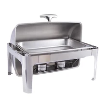 

Factory Price I Pcs 9L Rectangle Full-Size Stainless Steel Roll Top Chafer Chafing Dish With Lid Fast Shipping