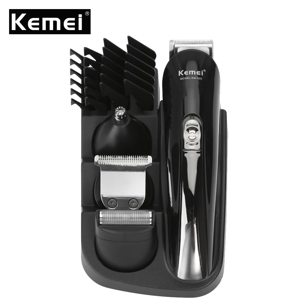 Kemei New 8 in 1 Rechargeable Hair Trimmer Set Electric Men Barber Shaver Beard Trimmer Hair Cutting Machine Men's Grooming Kit