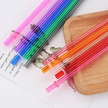 Behogar 10 шт разные цвета многоразовые пластиковые соломинки для питья с чистящей щеткой для кафе Restautant бара KTV школы офиса дома