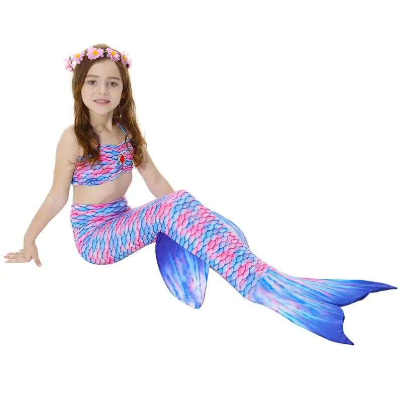 Kids Mermaid Tails Fish Tail Costume Set for Girls Baby Girls Swimming Costume Bikini Set Cute Swimming Mermaid tail