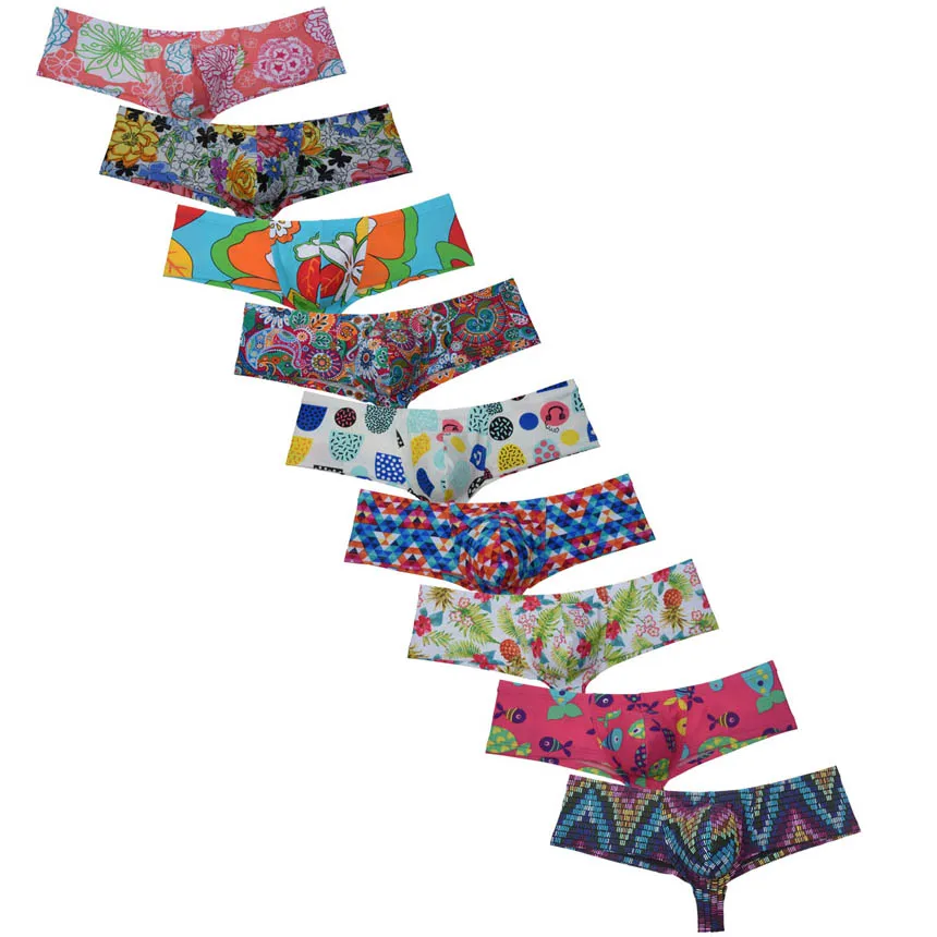 

Sexy Men Underwear Bikini Boxer Male Bulge Buns Shorts Hipster Trunks Cuecas Boxer Masculina Printed Colorful Boxers Boxershorts