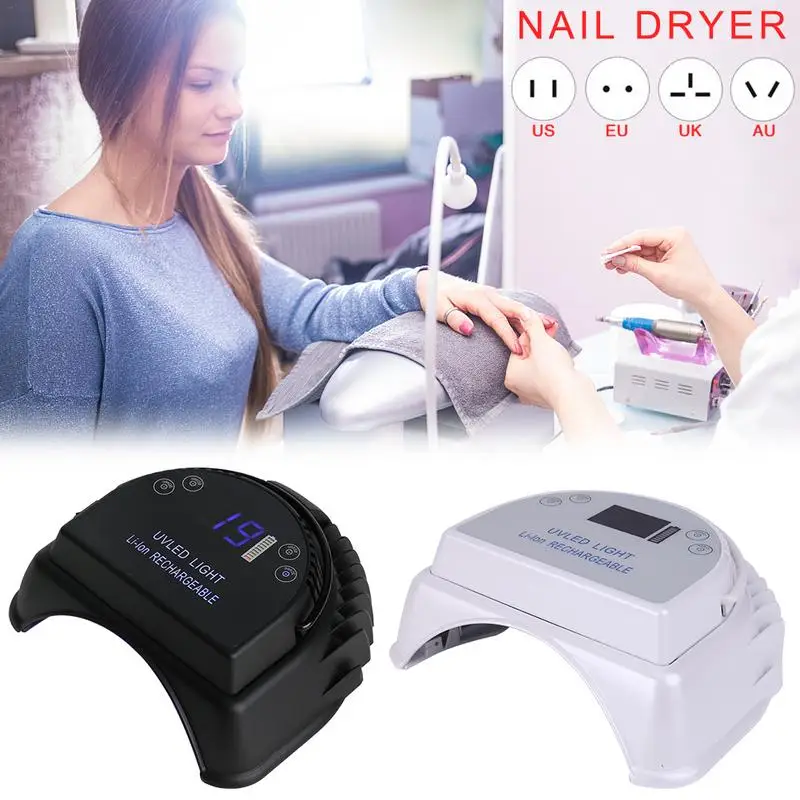 

Rechargeable 64W Pro UV LED Gel Nail Light Art Polish Dryer Manicure Lamp Timer Fingernails Toenails Curing Equipment Nail Art