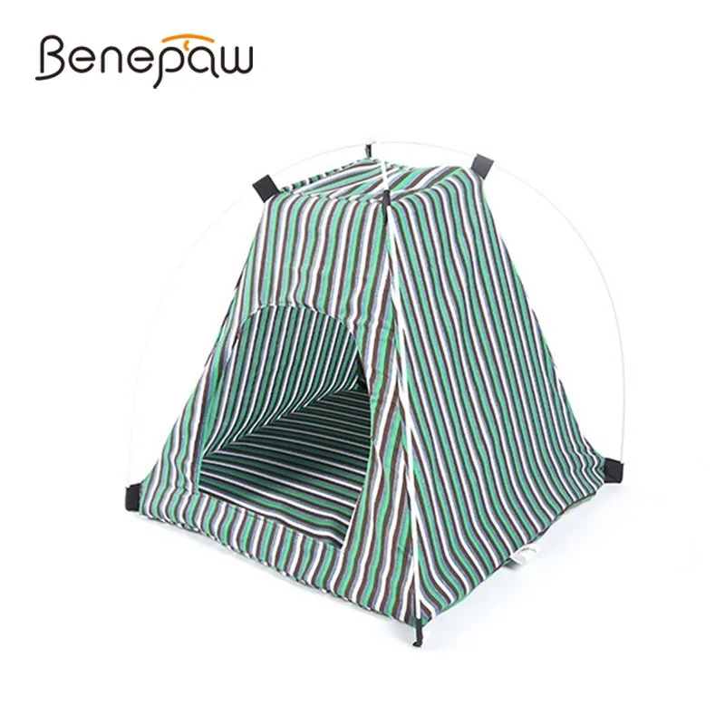 

Benepaw Summer 4 Colors Striped Tent For Dog Waterproof Outdoor Dog House Cat Hot sALE Oxford Cloth Small Dog Kennel