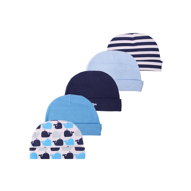 GENERICO Pack 5 Gorros De Algodón Set Para Bebe Recién Nacido Color Niño