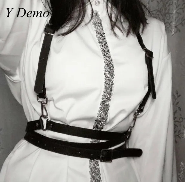 

Punk Pu Leather Strap Belts Women Streetwear Adjustable Dance Buckle Belts