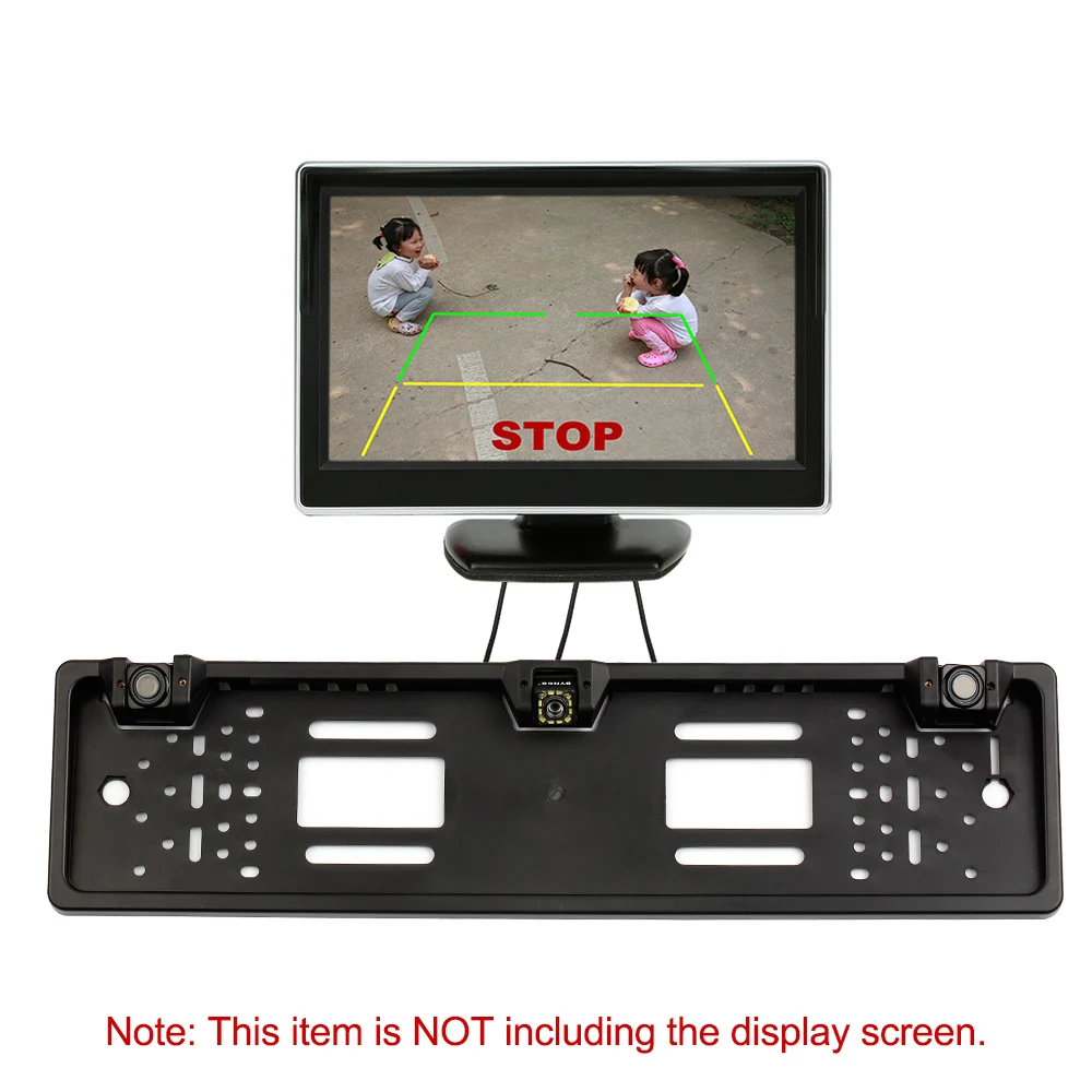 

European License Plate Frame Backup Camera 8 LED/12 LED Rear View Camera with Reversing Radar System Parking Sensor