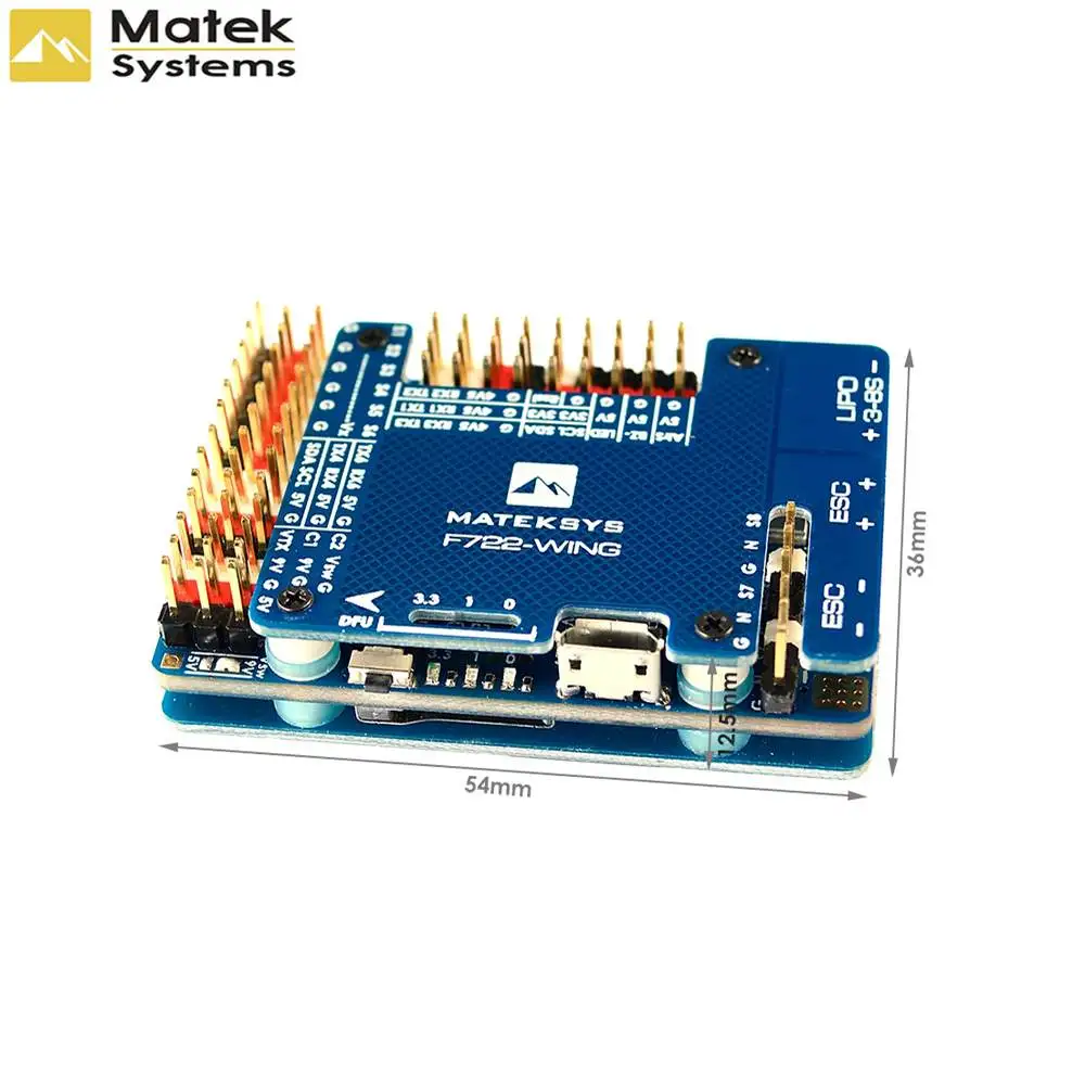 

Matek Systems F722-WING STM32F722RET6 Flight Controller Built-in OSD For RC Airplane Fixed Wing RC Models Accessories