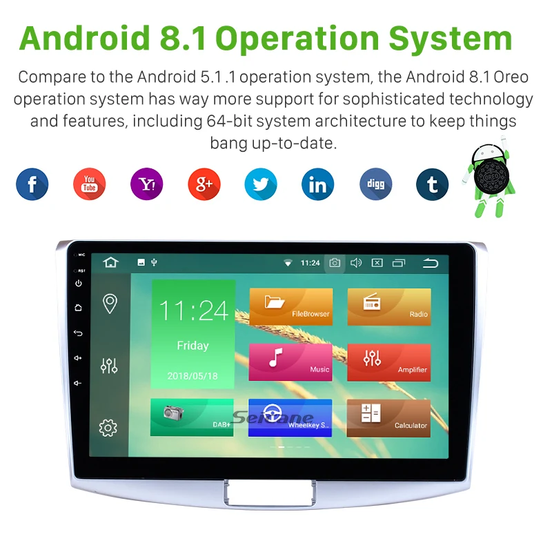 Clearance Seicane Octa-core 10.1" Android 8.0 Car Radio Multimedia Player GPS Navigation For 2012-2014 VW Volkswagen Magotan With 4G RAM 2