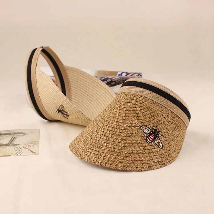 Летние женские Air Top Hat на открытом воздухе обруч для волос шляпа солнца вышивка Флоря соломенная шляпа ездить на велосипеде Солнцезащитная