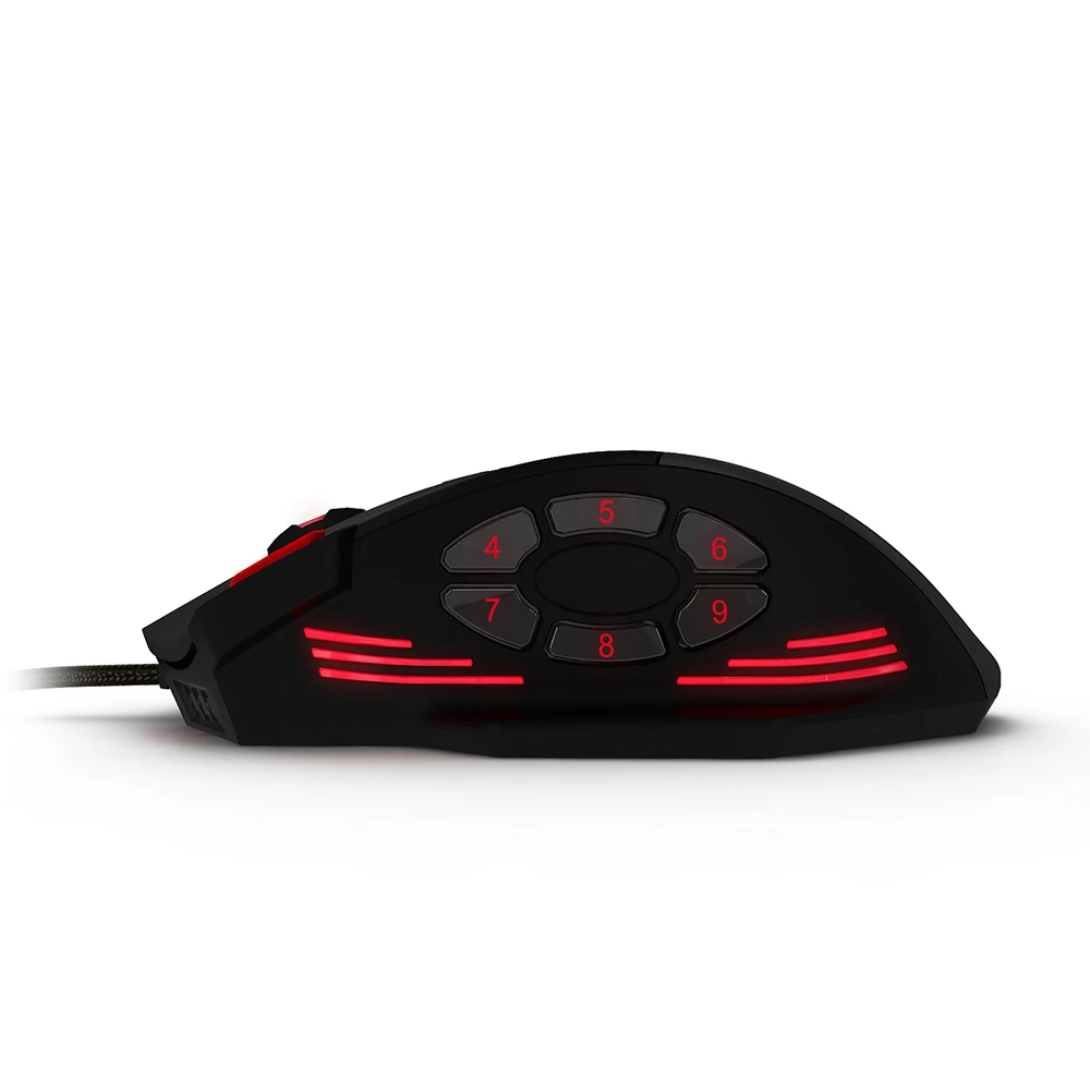 ZELOTES C-12 Computer Game Mice 4 Adjustable DPI 7 LED Lights Wired USB Optical Gaming Mouse 12 Programmable Buttons