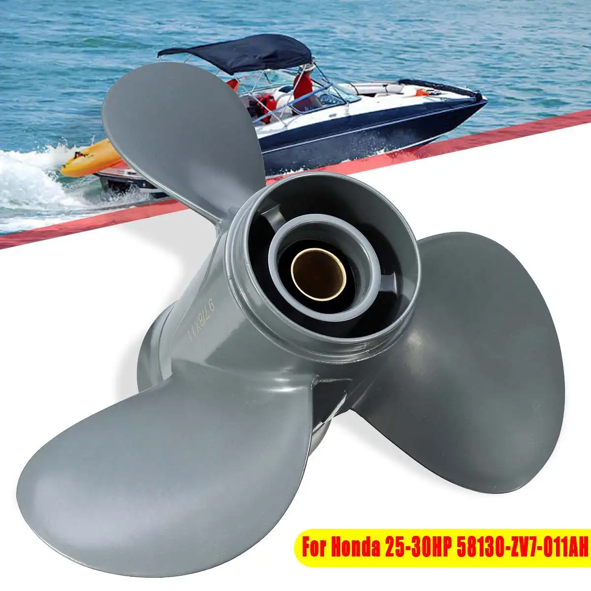 Aluminum Alloy 9 7/8 x 11 Boat Outboard Propeller For Honda 25-30HP 58130-ZV7-011AH 11" 3 Blades Ship Vessel