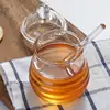 300ml Safe Glass Honey Pot With Stirring Rod Durable Transparent Bee Honey Storage Jar 4