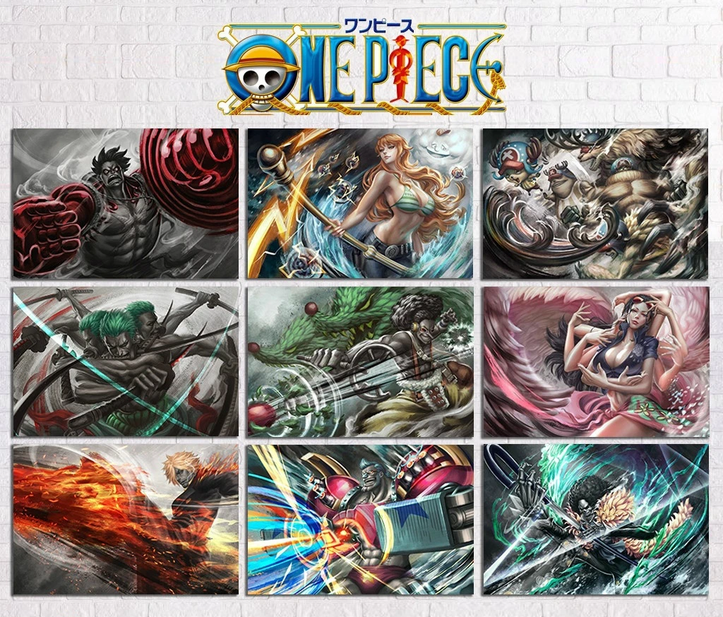 

1 Piece Wall Art Anime Poster Picture One Piece Monkey D. Luffy Poster Wall Painting for Home Modern Decor Canvas Wholesale