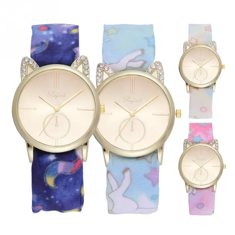 

New Women Watch Fashion Casual Simple Temperament Casual Silk Scarf Quartz Watch Leather Clock Girls Kids Wristwatch Femme