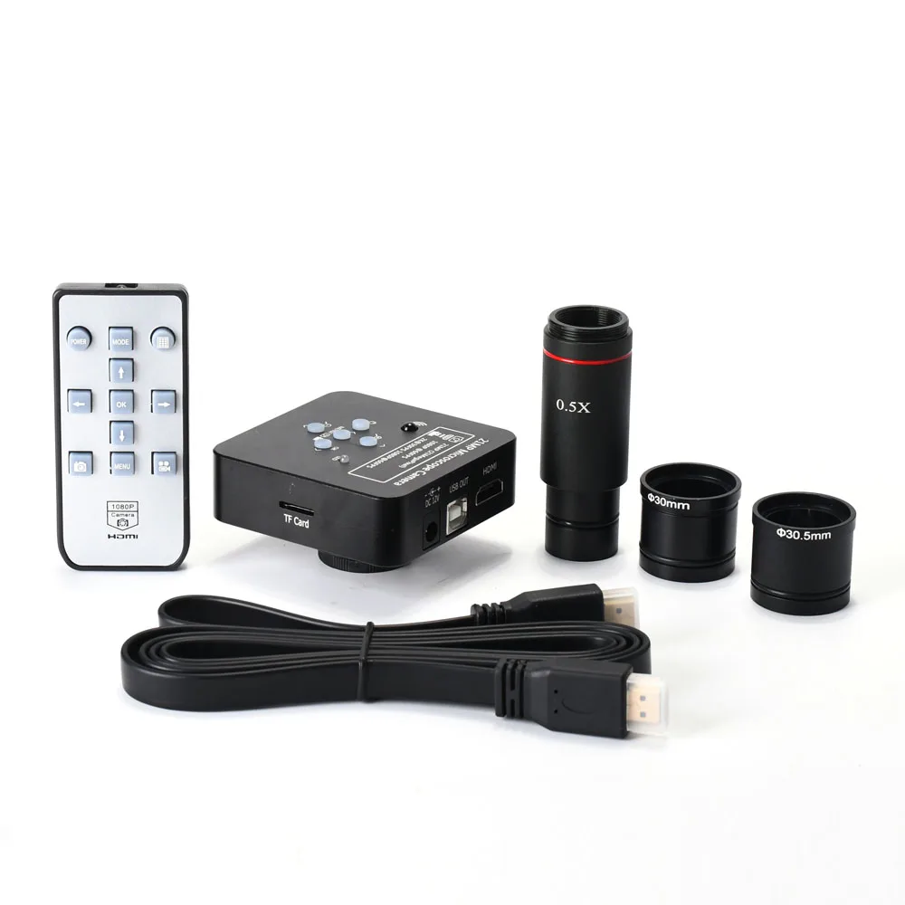 

Full HD 1080P 60FPS 2K 21MP HDMI USB Industrial Electronic Digital Video Microscope 0.5X C-Mount Adapter 30 30.5 Camera Magnifie