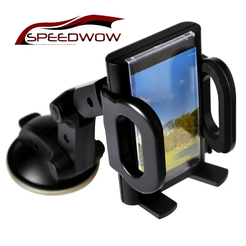 

SPEEDWOW Universal 360 Degree Rotating Mobile Phone Holder Windshield Suction Cup For IPhone 5s 6s 7 Plus Phones GPS Black