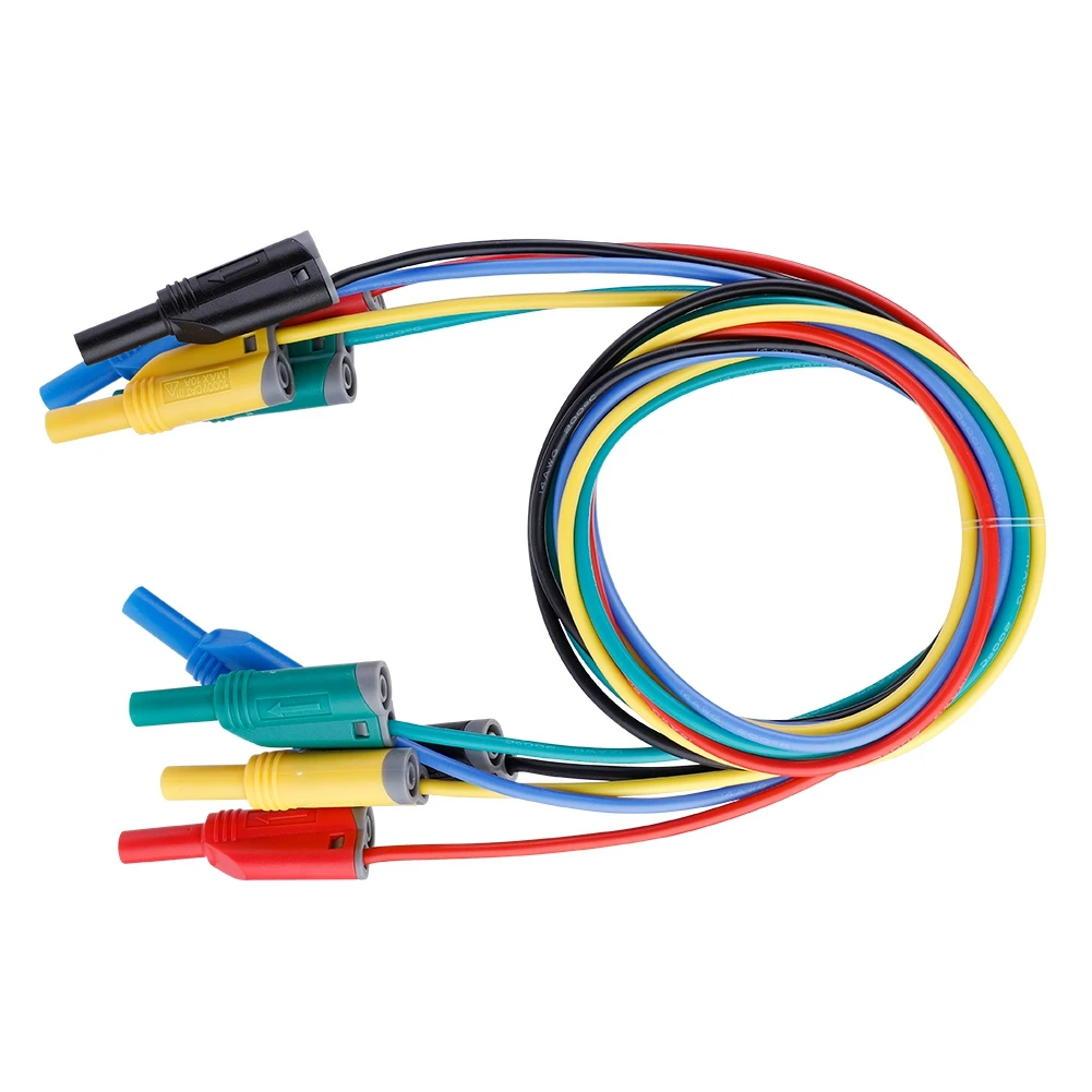 

5pcs/Lot P1050-1 Durable 4mm Banana Plug Safety Soft Silicone Wire Stack Test Lead 14AWG for Multimeter Power Cables Wholesale