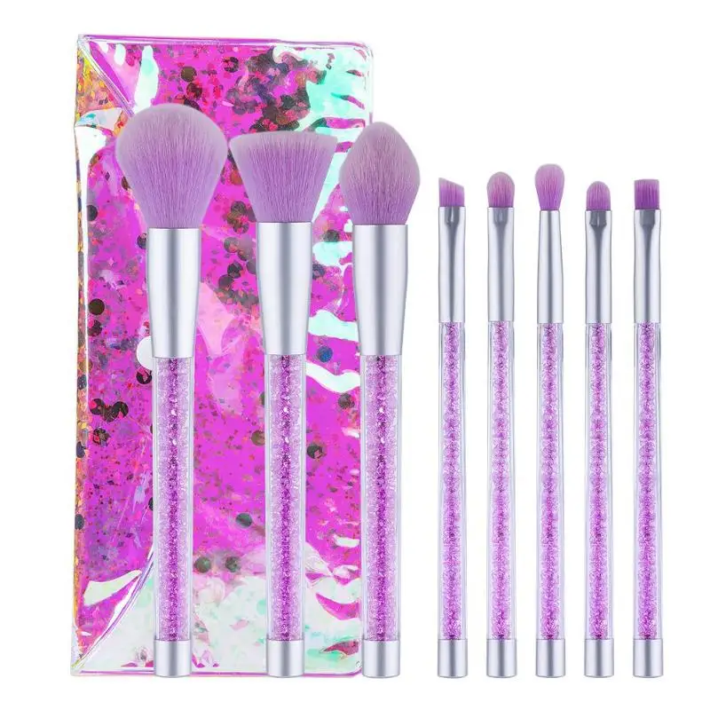 

8pcs Make-up Brushes Set Fibre Silk Travel Foundation Blending Eye Shadow Powder Eyebrow Brush Eyeliner Eyelash For Makeup