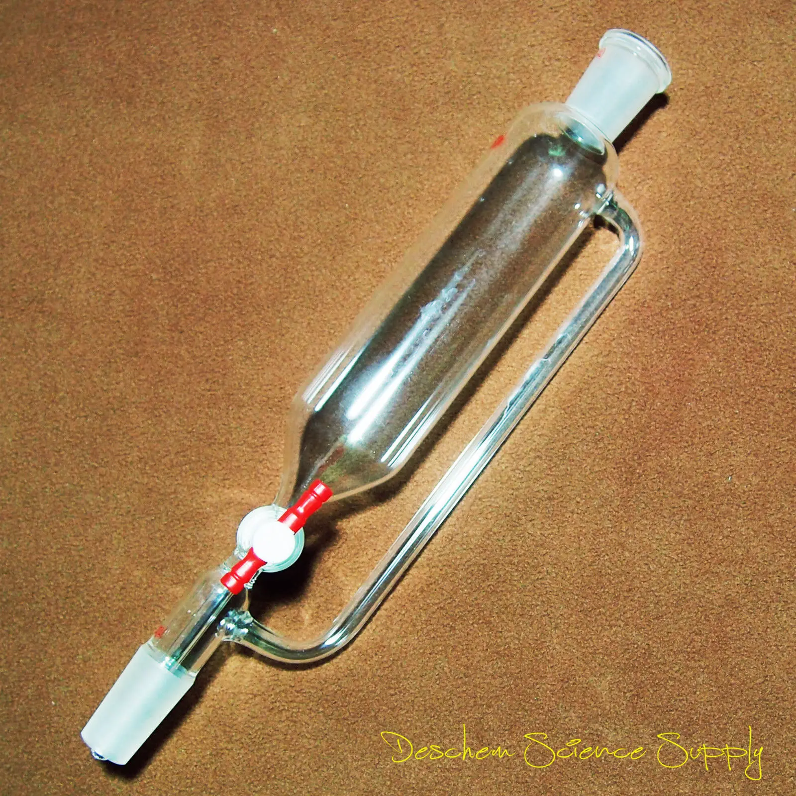 250ml.24/40, 유리 압력 균등화 추가 깔때기, PTFE 스톱콕 포함