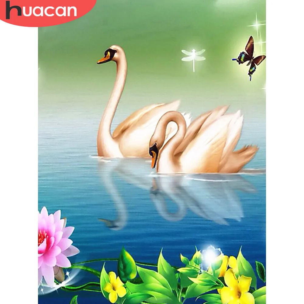 

HUACAN 5D DIY Diamond Painting Full Square Swan Rhinestone Picture Animal Embroidery Sale Diamond Mosaic Home Decor Gift